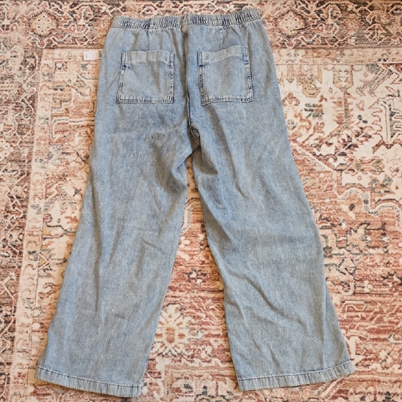 NWT GAP Light Blue Denim High Rise Wide Leg Pants Size L - Picture 6 of 6
